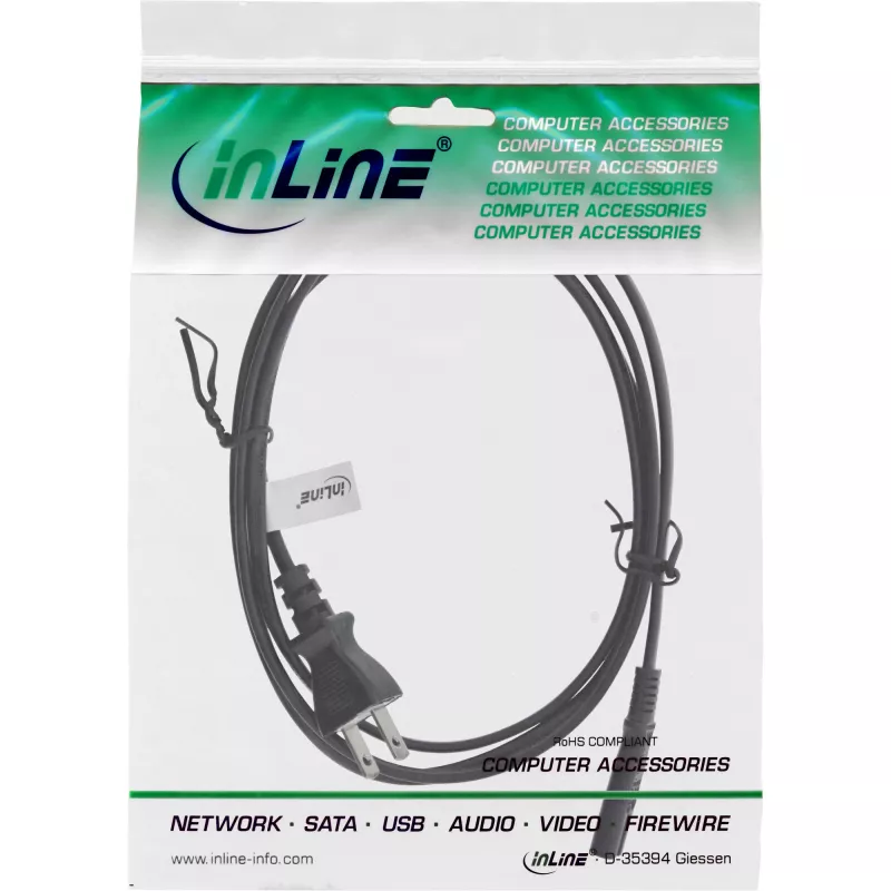 InLine Kabel zasilający Japonia na Euro8 IEC-C7, czarny, 1,8 m