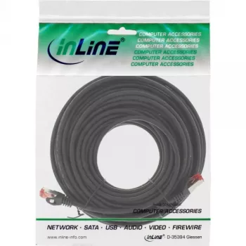 InLine Patch kabel S/FTP PiMF Cat.6 250MHz miedź halogen free Czarny 15m