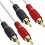 Kabel audio InLine 2x RCA męski do męskiego biały / złoty 5 m