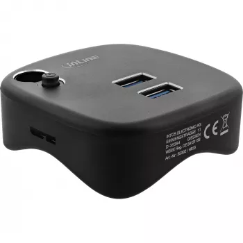 InLine USB 3.0 Multiadapter, 2xUSB-A, RJ45, czytnik kart SD/MicroSD, czarny