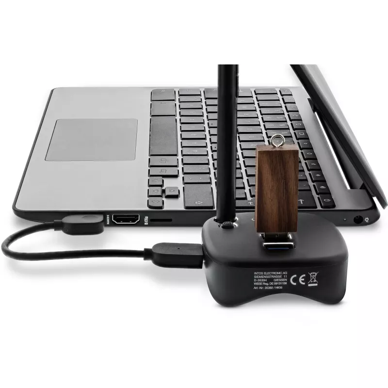 InLine USB 3.0 Multiadapter, 2xUSB-A, RJ45, czytnik kart SD/MicroSD, czarny