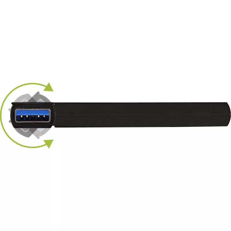 InLine USB 3.0 Obrotowy Hub, 4 porty, czarny