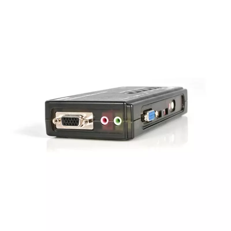 StarTech.com 4 Port Czarny USB KVM Switch Kit z kablami i audio
