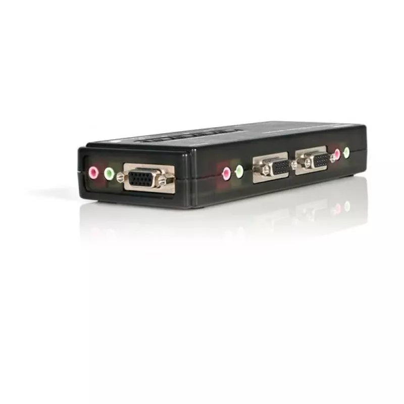 StarTech.com 4 Port Czarny USB KVM Switch Kit z kablami i audio
