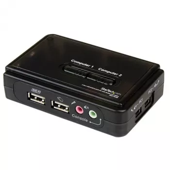StarTech.com 2 Port Czarny USB KVM Switch Kit with Audio and Cables