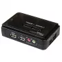 StarTech.com 2 Port Czarny USB KVM Switch Kit with Audio and Cables
