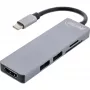 InLine Multi-hub USB 3.2 Gen.1, 2x USB-A, HDMI 4K/30Hz, czytnik kart, alu, szary
