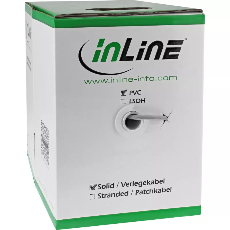InLine Solid Installation kabel F/UTP Cat.5e AWG24 CCA PVC 100m