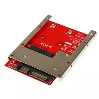 StarTech.com Adapter mSATA SSD na SATA 2,5 cala, SATA, mSATA, czarny, czerwony, srebrny, CE, FCC, 6 Gbit/s, -40 - 85 °C