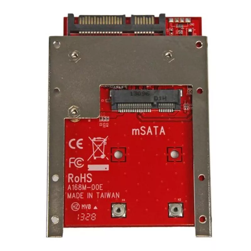StarTech.com Adapter mSATA SSD na SATA 2,5 cala, SATA, mSATA, czarny, czerwony, srebrny, CE, FCC, 6 Gbit/s, -40 - 85 °C