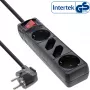 Listwa zasilająca InLine 4-krotna, 2x CEE7/3 + 2x Euro CEE 7/16, czarna, 5 m