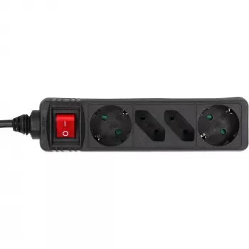 Listwa zasilająca InLine 4-krotna, 2x CEE7/3 + 2x Euro CEE 7/16, czarna, 5 m