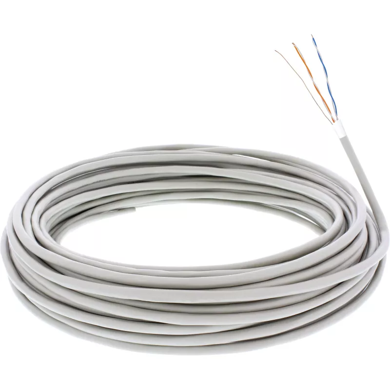 Kabel telefoniczny InLine 4-żyłowy do instalacji stałej 2x2x0,6mm ekranowany 25m