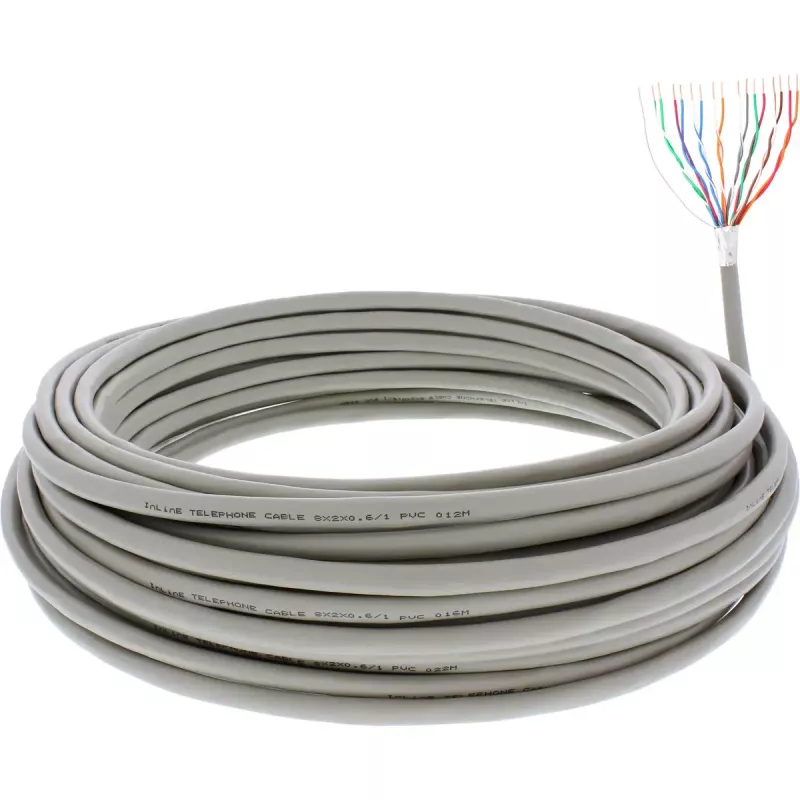 InLine Telephone kabel 16 wire solid installation 8x2x06mm shielded 25m
