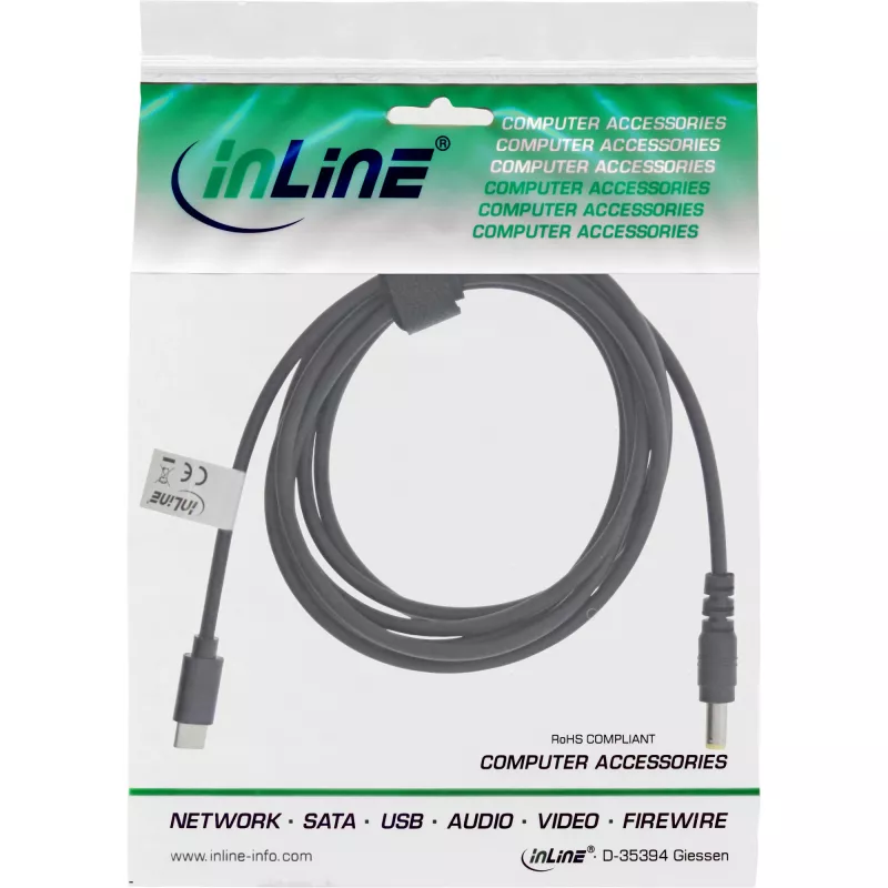 Kabel ładujący InLine USB-C do notebooków ASUS/Lenovo (okrągły), 2 m