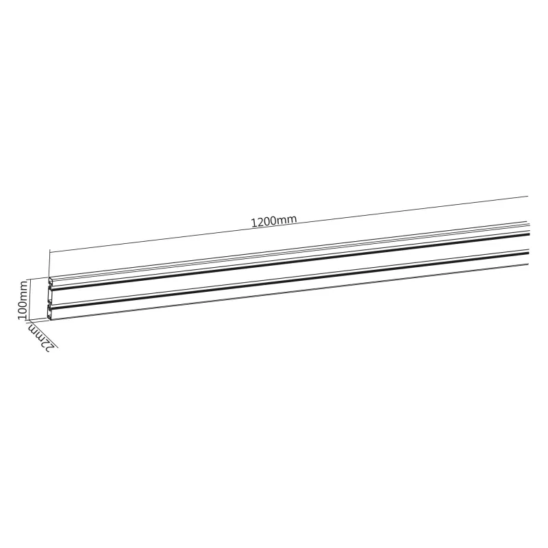 InLine aluminiowy panel ścienny Slatwall, biały, 1,2 m