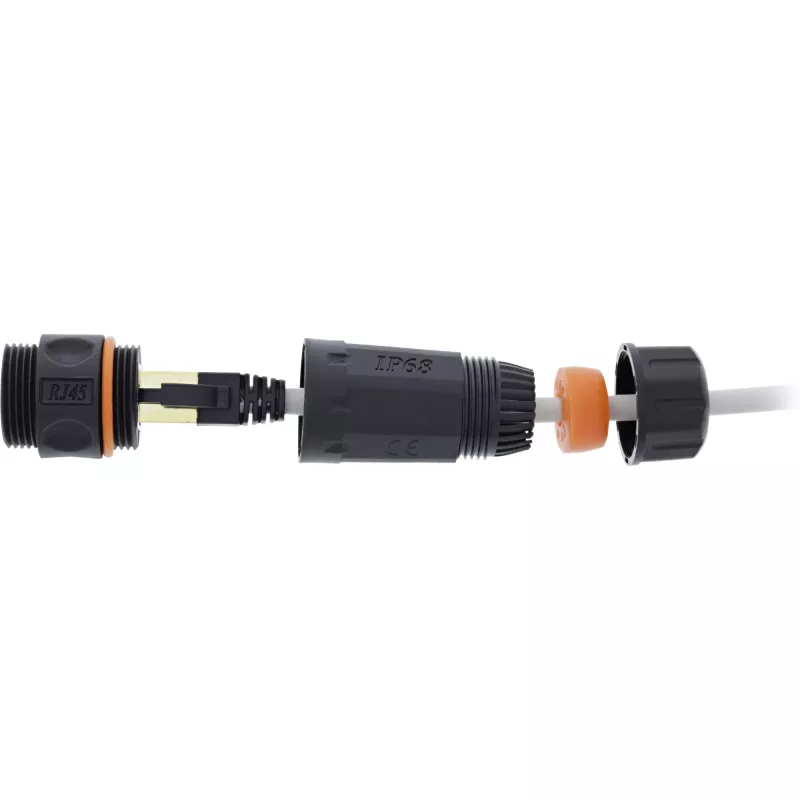 InLine Cat.6A coupling, waterproof IP68, 2x RJ45 F/F, 1:1