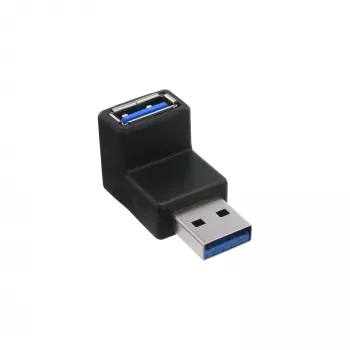 Adapter USB 3.0 wtyk Typ A / gniazdo Typ A kątowy 90° InLine 35300R