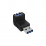 Adapter USB 3.0 wtyk Typ A / gniazdo Typ A kątowy 90° InLine 35300R