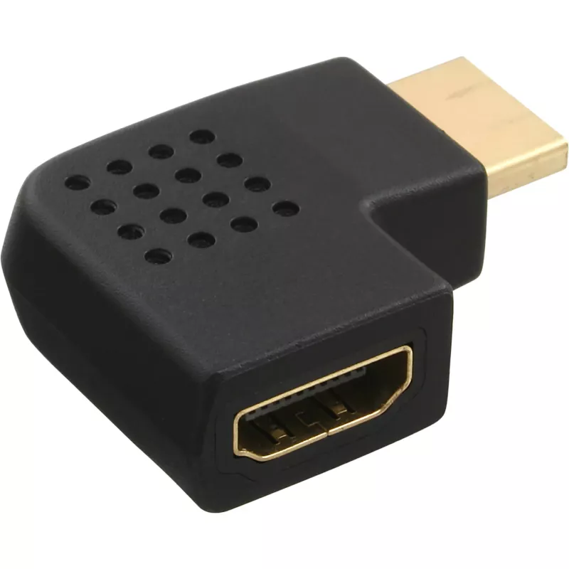 Adapter InLine HDMI męski żeński boczny kątowy lewy pozłacany 17600S