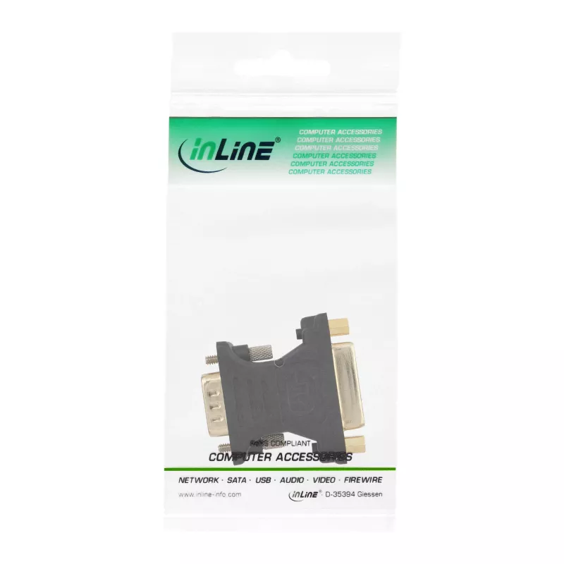 InLine DVI-A Adapter DVI 24+5 żeński / HD15 męski pozłacany