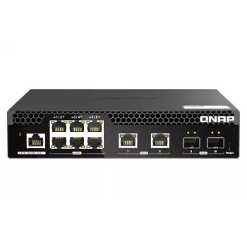 QNAP QSW-M2106R-2S2T przełącznik sieciowy Zarządzany L2 10G Ethernet (100/1000/10000) 1U Czarny