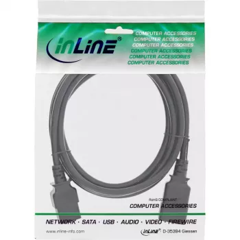 Kabel zasilający InLine C19 / C20 3-pinowy wtyk/gniazdo IEC czarny 0,5 m