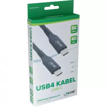Kabel USB4 InLine 35906A 0,5 m USB-C męski/męski 8K60Hz czarny