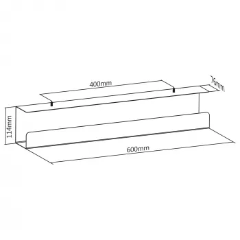 InLine system zarządzania kablami pod stołem 23190W — stal, biały, 114×600×76 mm
