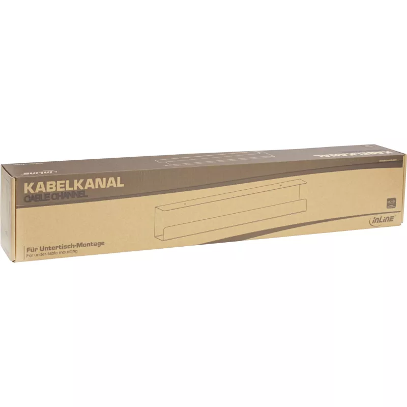 InLine system zarządzania kablami pod stołem 23190W — stal, biały, 114×600×76 mm