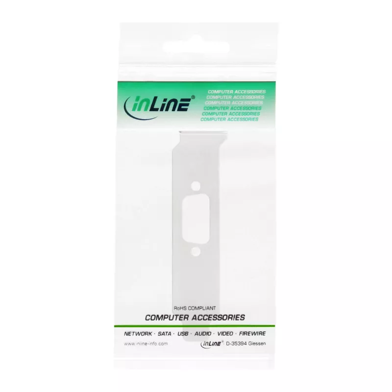 Low Profile Slot Bracket InLine 33208D z otworem na złącze DB9
