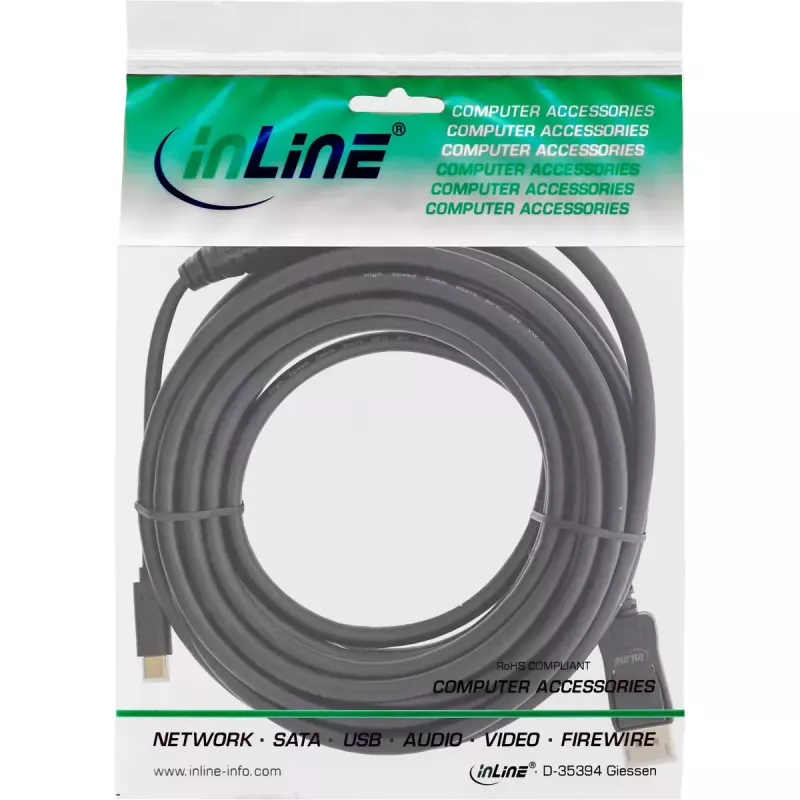 Kabel USB DisplayPort InLine 64123 USB-C męski do DisplayPort męski 3m