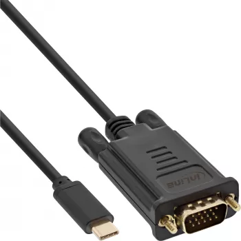 InLine Kabel wyświetlacza USB, USB-C męski / VGA męski (DP Alt Mode), czarny, 2m