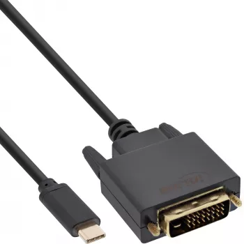 Kabel wyświetlaczowy InLine USB, USB-C męski / DVI męski (DP Alt Mode), czarny, 1m