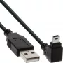 Kabel InLine USB Typ A męski / Mini-USB męski 5-pinowy kątowy w dół 90° czarny 1m