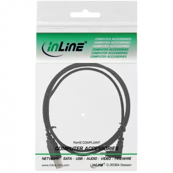 Kabel InLine USB Typ A męski / Mini-USB męski 5-pinowy kątowy w dół 90° czarny 1m