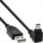 USB Typ A męski / Mini 5-pin męski zagięty w górę 90° czarny 1m InLine 34110