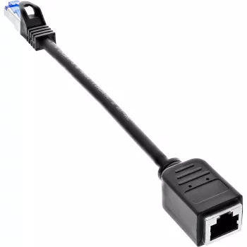 Przedłużacz kabla InLine, osłona złącza RJ45, S/FTP (PiMf), kat.6A, 0,2 m