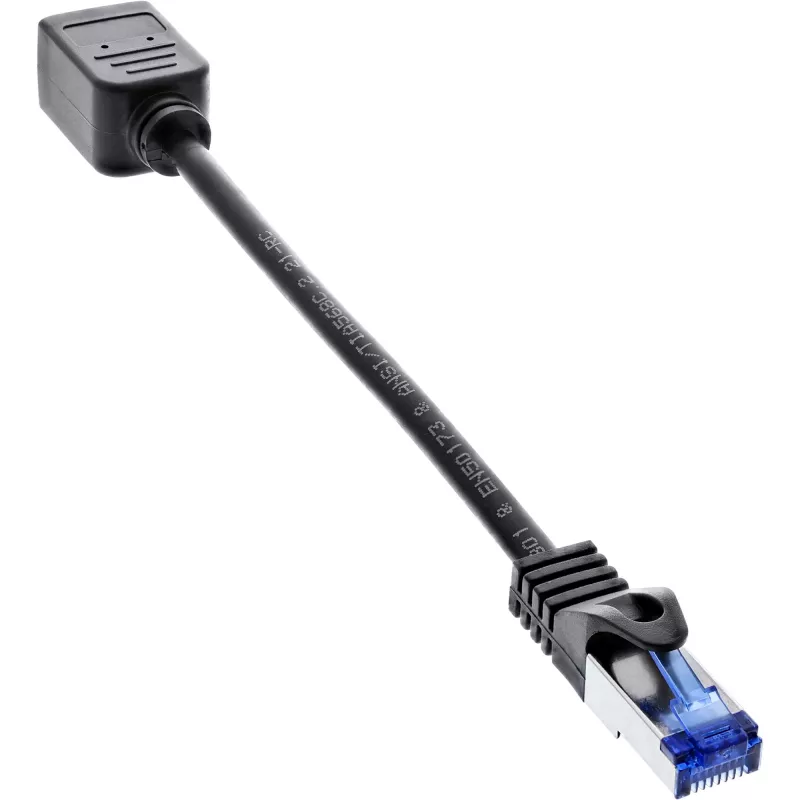Przedłużacz kabla InLine, osłona złącza RJ45, S/FTP (PiMf), kat.6A, 0,2 m