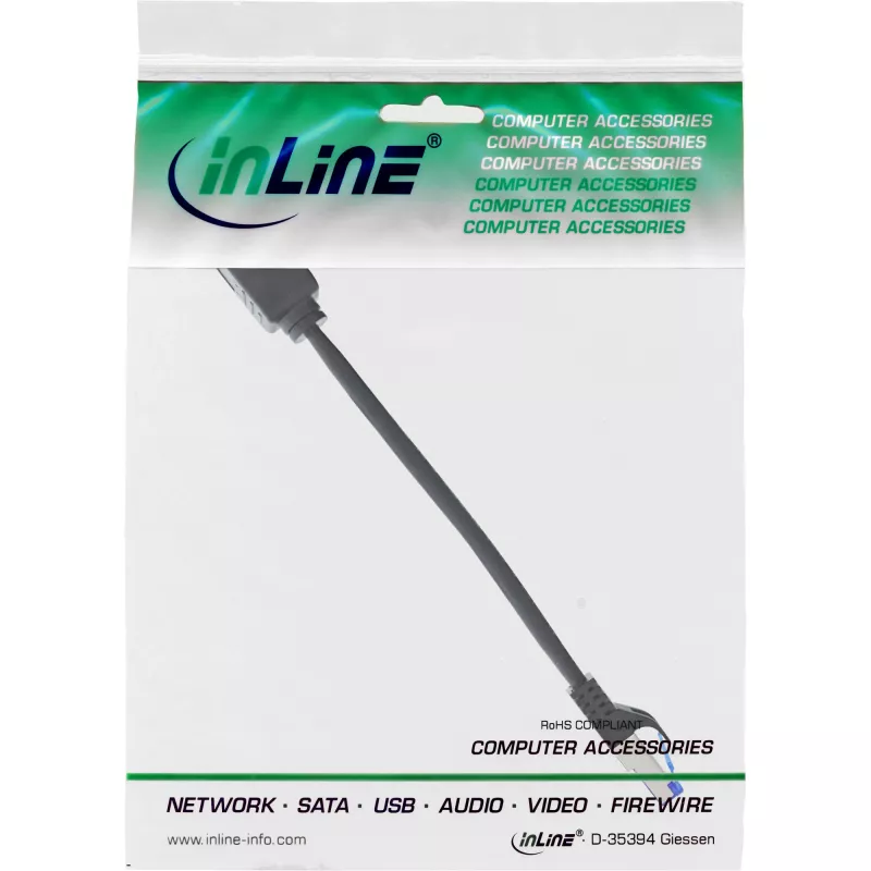 Przedłużacz kabla InLine, osłona złącza RJ45, S/FTP (PiMf), kat.6A, 0,2 m
