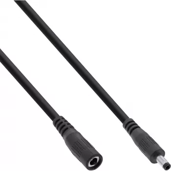 Przedłużacz DC InLine, wtyk DC męski/żeński 4.0x1.7mm, czarny, 2m