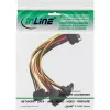Kabel zasilający InLine SATA 1 na 4, żeński / 4x męski SATA kątowy z zatrzaskami, 0,30 m