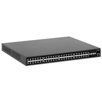 Intellinet 48-portowy gigabitowy przełącznik Ethernet PoE+ zarządzalny warstwy 2+ z sześcioma łączami uplink 10G SFP+ zgodny z IEEE 802.3at/af (PoE+/PoE), budżet mocy PoE 450 W, warstwa 2+/Lite 3, 6 x 10G SFP+ bez modułów