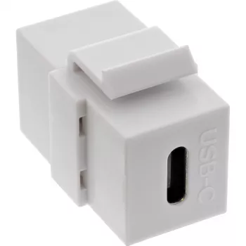 Moduł InLine USB 3.1 Snap-In, USB-C F/F, biała obudowa
