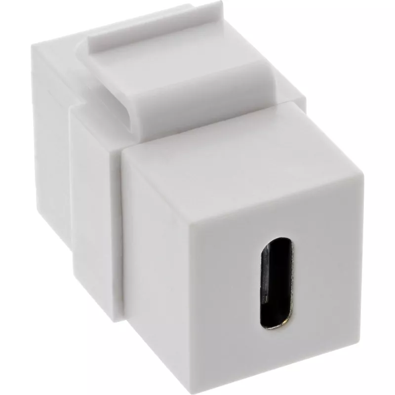 Moduł InLine USB 3.1 Snap-In, USB-C F/F, biała obudowa