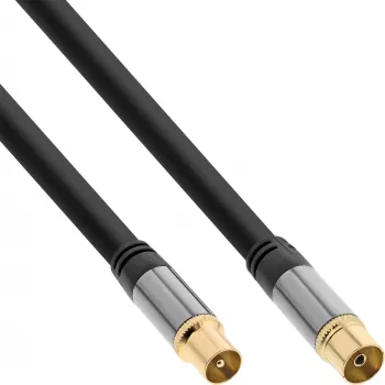InLine Premium kabel antenowy, 4x ekranowany, >110dB, czarny, 10m
