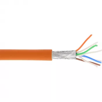 Kabel krosowy InLine S/FTP PiMF Cat.6A bezhalogenowy 500MHz pomarańczowy 100m