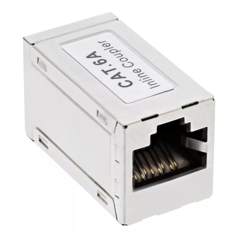 Adapter InLine kat. 6A, w pełni ekranowany, metalowy, 2x RJ45 żeński/żeński, 1:1