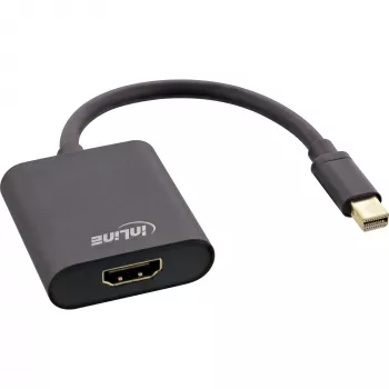 Adapter Mini DisplayPort na HDMI InLine 4K/60Hz z audio, aluminiowy, 0,15 m, czarny