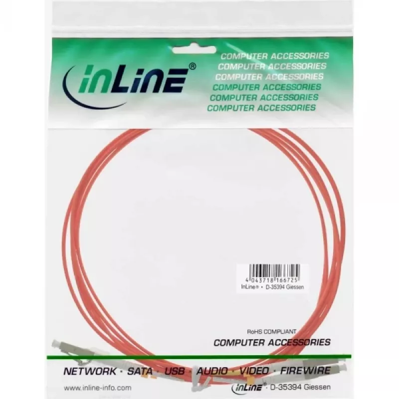 Kabel światłowodowy duplex LC/LC InLine 88541 50/125µm OM2 1m